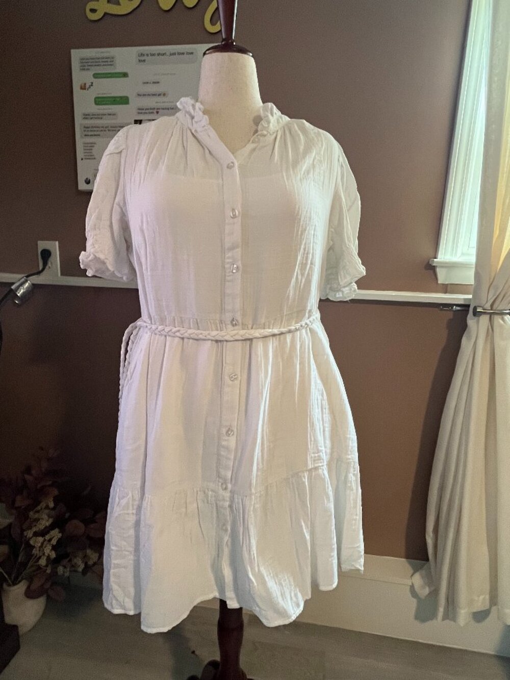 GAP NWT XL White gauzy 100% cotton dress Size L